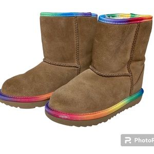 UGG Rainbow Genuine Shearling Lined Suede Boot Toddler Girl Size 12 1019699T